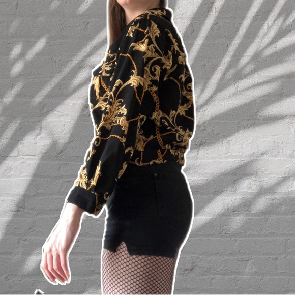 NEW VERSACE STYLE BUTTON UP TOP WITH POCKETS - Picture 13 of 13